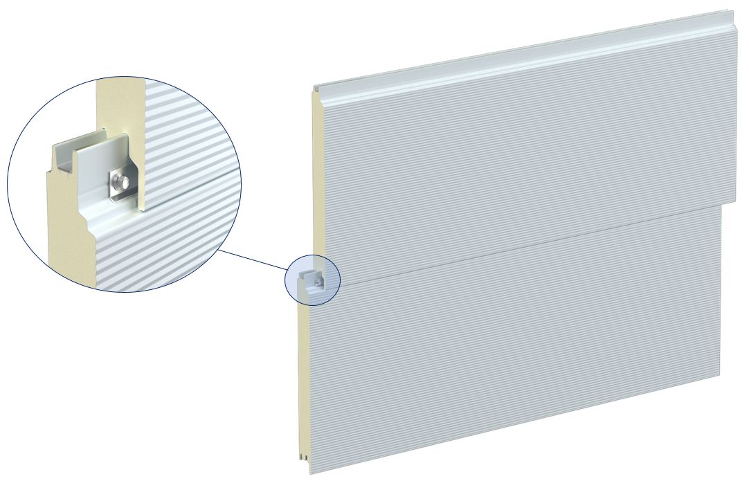 Stěnové sendvičové panely S PIR - přiznaný spoj PUR panely - skřitý spoj